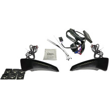 Sequential Tour Pak Seat Back Rest LED Lights — 12 bulbs, smoked lens, pair