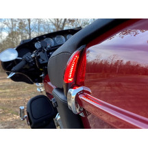 Sequential Tour Pak Seat Back Rest LED Lights — Harley-Davidson, red lens, pair