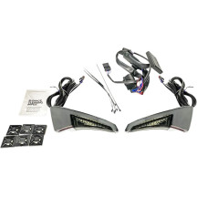Sequential Tour Pak Seat Back Rest LED Lights — fits Harley-Davidson King & Ultra style Tour Pak, smoked lens