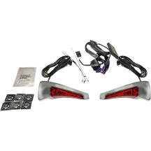 Sequential Tour Pak Seat Back Rest LED Lights — Harley-Davidson King & Ultra Tour Pak fit, pair, red lens