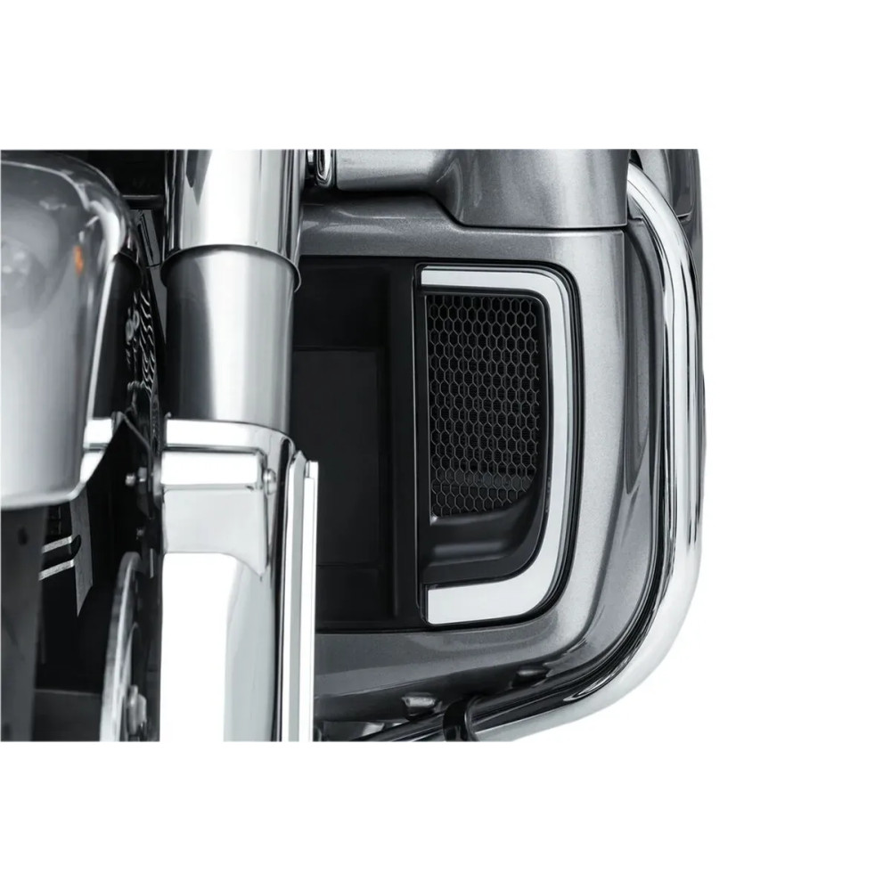 Tracer LED Fairing Lower Grill Inserts — Front fit, pair, black trim