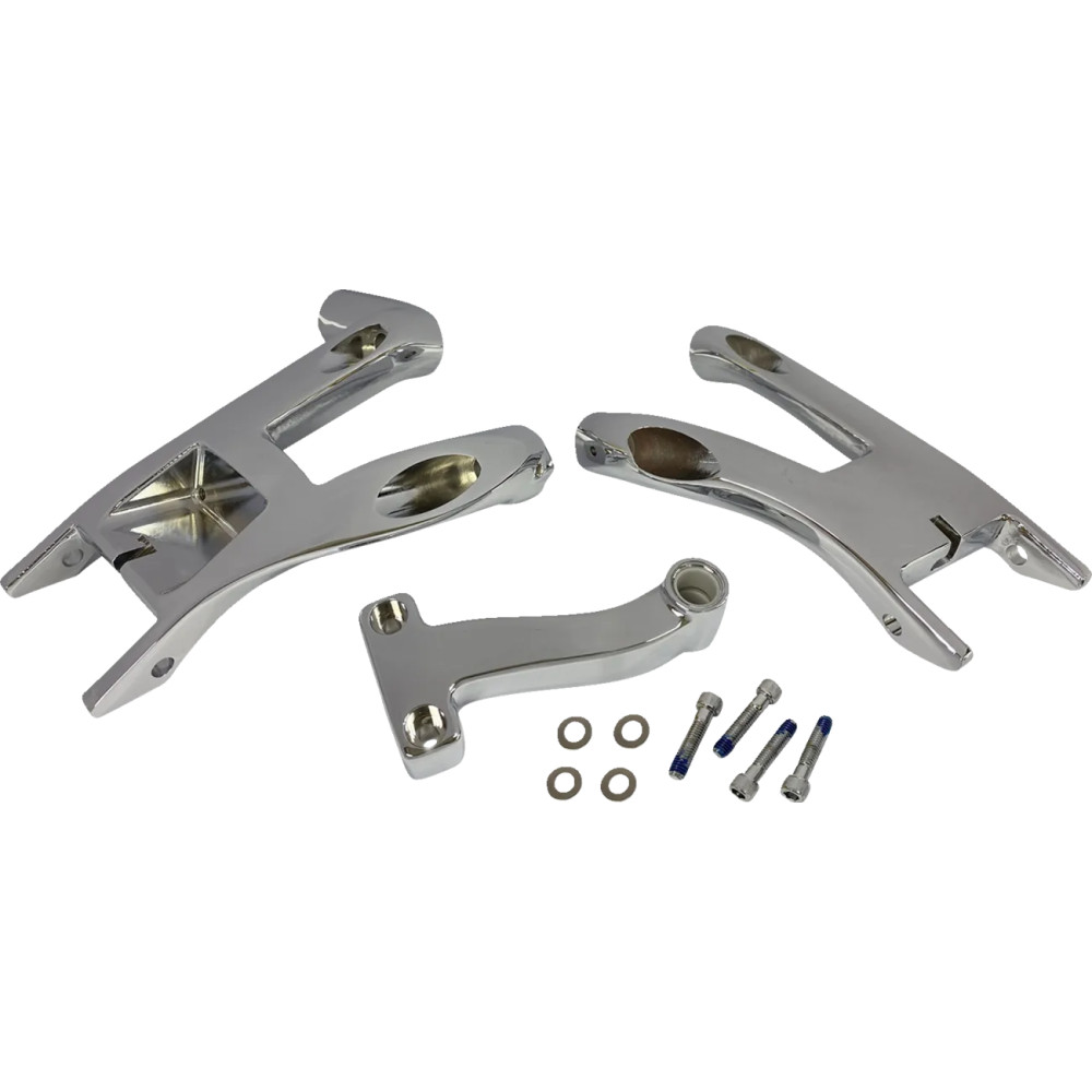 Rider Floorboard Mount — Driver, Chrome, Pair