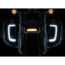 Tracer LED Fairing Lower Grill Inserts — Pair, Chrome trim