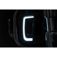 Tracer LED Fairing Lower Grill Inserts — Pair, Chrome trim