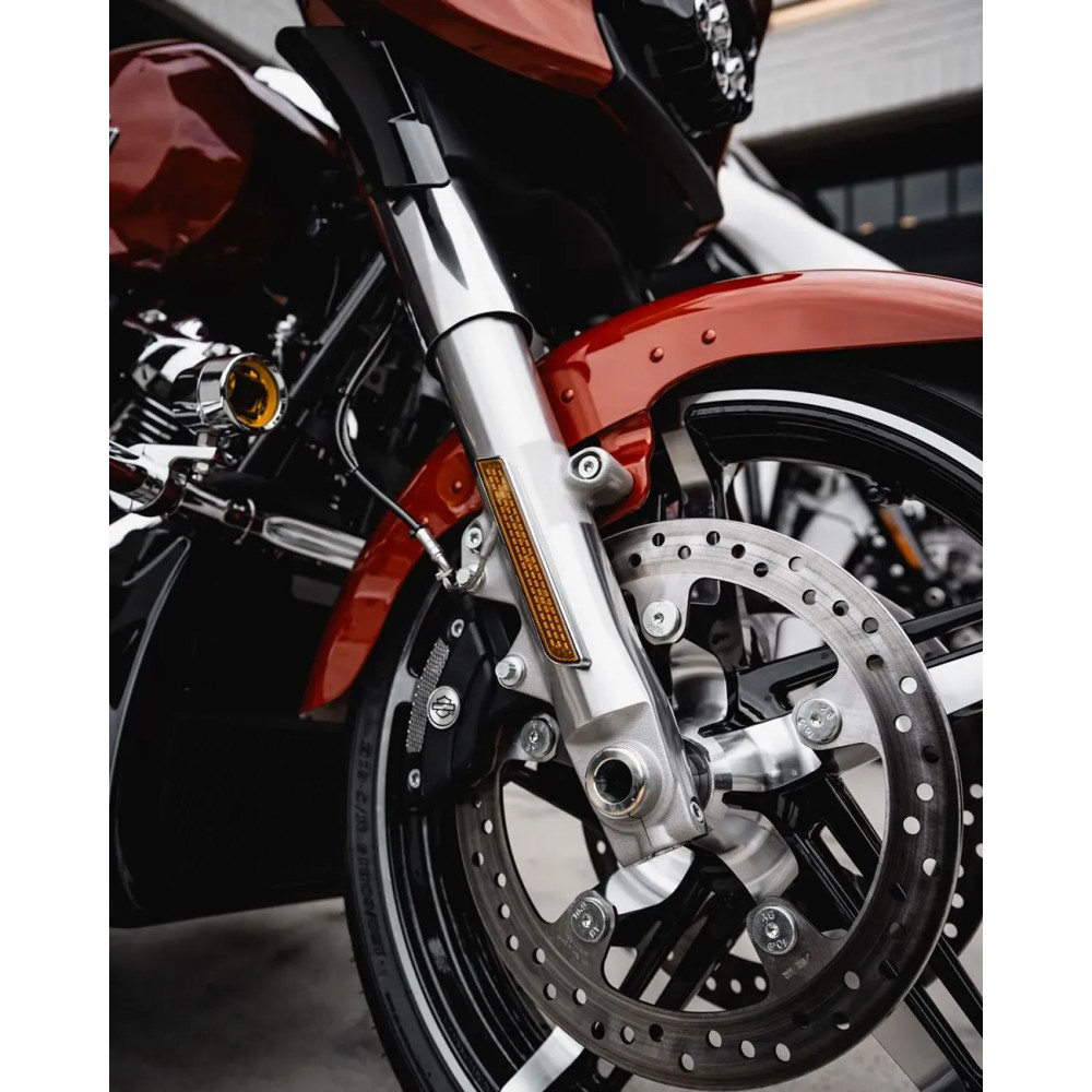 LED Front Fork Lightz™ — Harley-Davidson®, Amber lens, Chrome housing, Pair, 12V