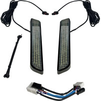 LED Front Fork Lightz™ — 12V, Black housing, Smoke lens, Harley-Davidson, pair