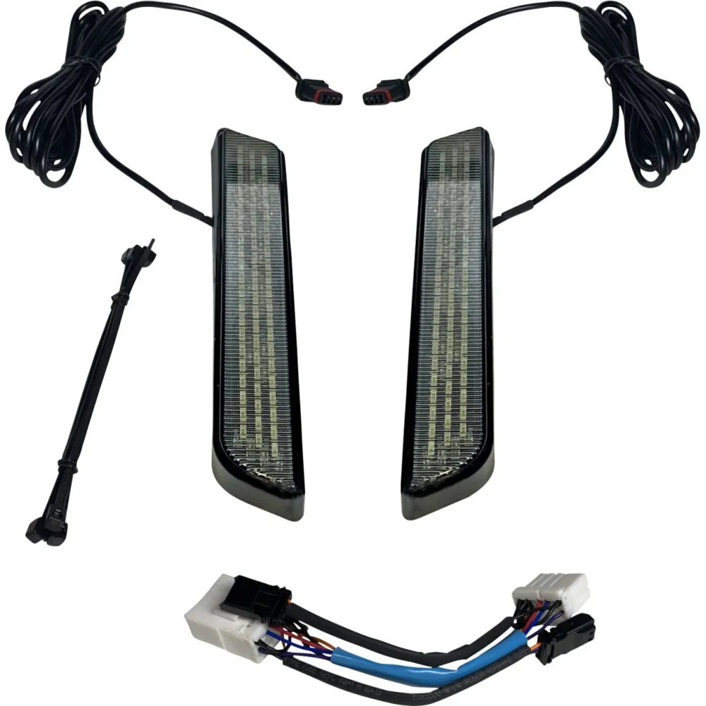 LED Front Fork Lightz™ — 12V, Black housing, Smoke lens, Harley-Davidson, pair