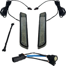 LED Front Fork Lightz™ — Pair, 12V, Black housing, Smoke lens