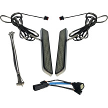 LED Front Fork Lightz™ — 12V, Pair, Chrome housing, Smoke lens, for Harley-Davidson