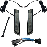 LED Front Fork Lightz™ — 12V, Black housing, Smoke lens, Pair, Fits Harley-Davidson®