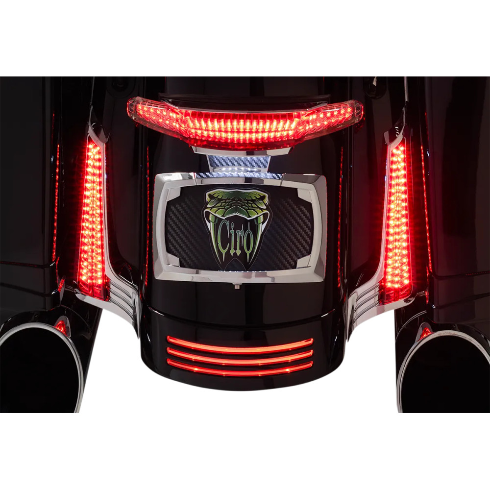 Luces para panel de relleno — para Harley-Davidson, lente ahumada, carcasa cromada, luz roja