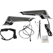 Luces para panel de relleno — para Harley-Davidson, lente ahumada, carcasa cromada, luz roja