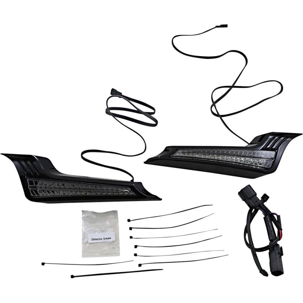 Luces para paneles de relleno — Para Harley-Davidson®, LED, carcasa negra, lente ahumada