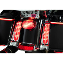 Luces de panel de relleno — LED, rojo, cromo, montaje trasero