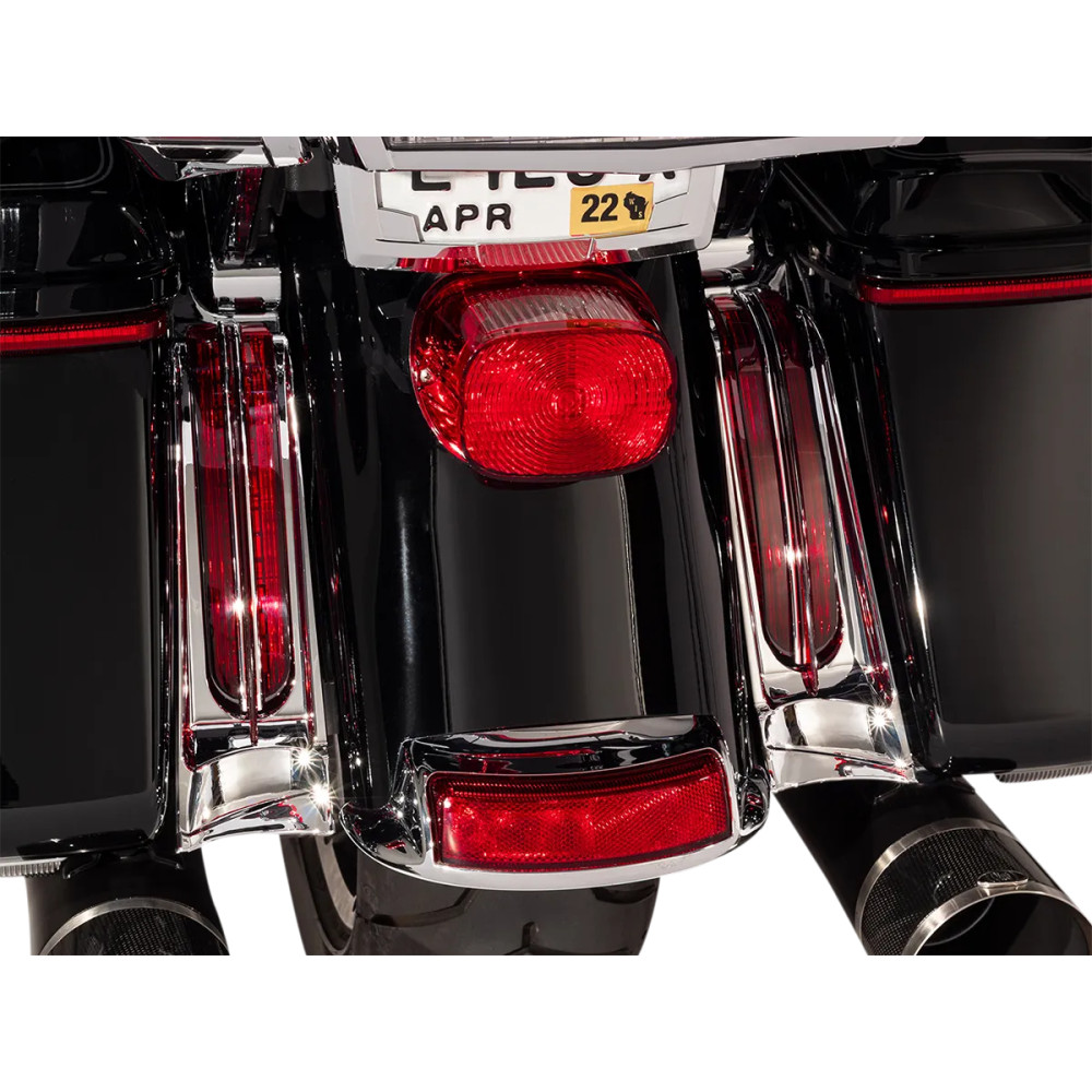 Luces para panel de relleno — Para Harley‑Davidson, carcasa cromada, lente roja