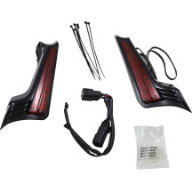 Luces de panel de relleno — Ajuste Harley-Davidson, carcasa negra, lente roja, par