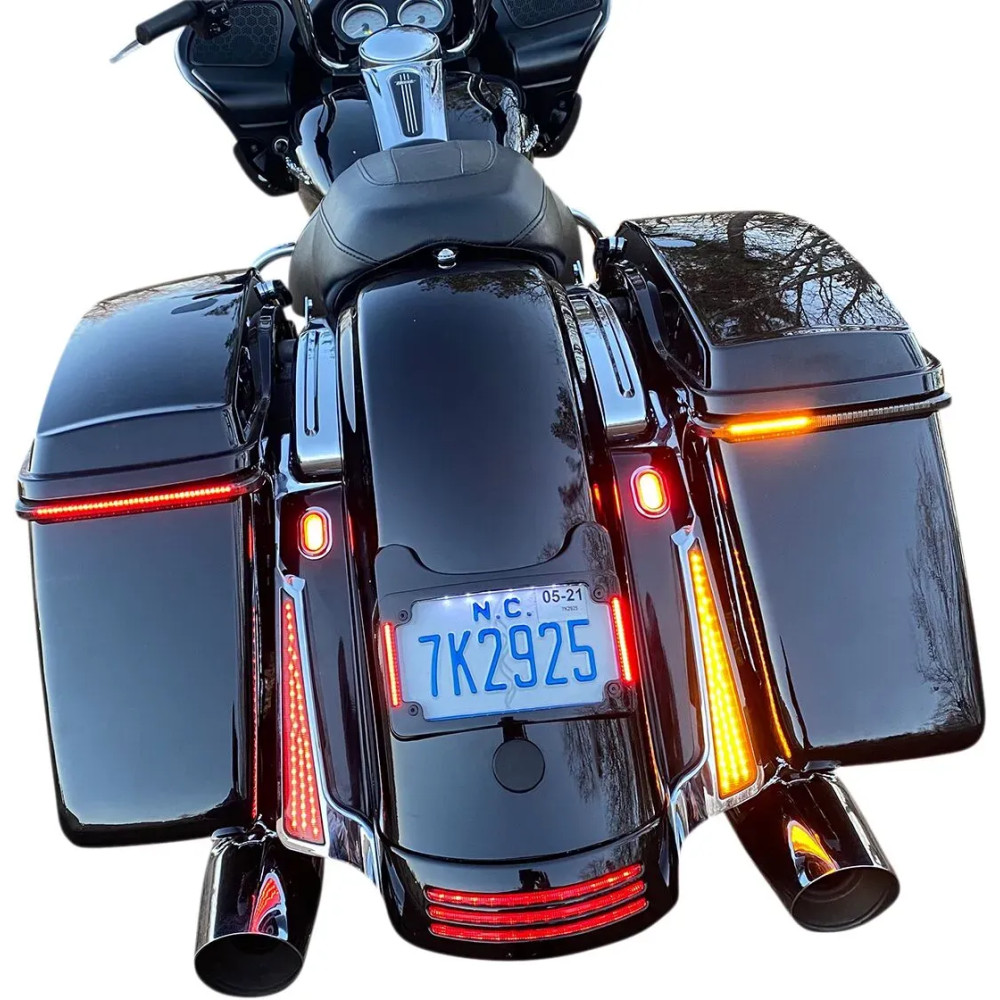 Dual Color Fascia LED Panel Lights — 45 LEDs, Harley-Davidson fit, smoked lens, pair