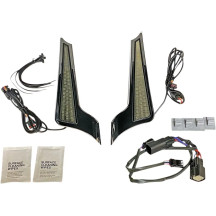 Paneles LED bicolor de fascia — 45 LEDs, montaje trasero para Harley‑Davidson®, lente ahumada, carcasa cromada