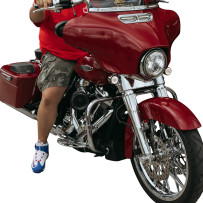 Genesis® 4 Inserto de ventilación para carenado Batwing LED dinámico todo en uno — para Harley-Davidson®, cromo, ámbar/blanco