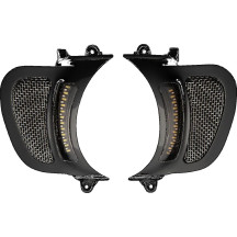 Genesis® 4 Dynamic LED Road Glide® Vent Inserts — Harley-Davidson®, black gloss, smoke lens, pair