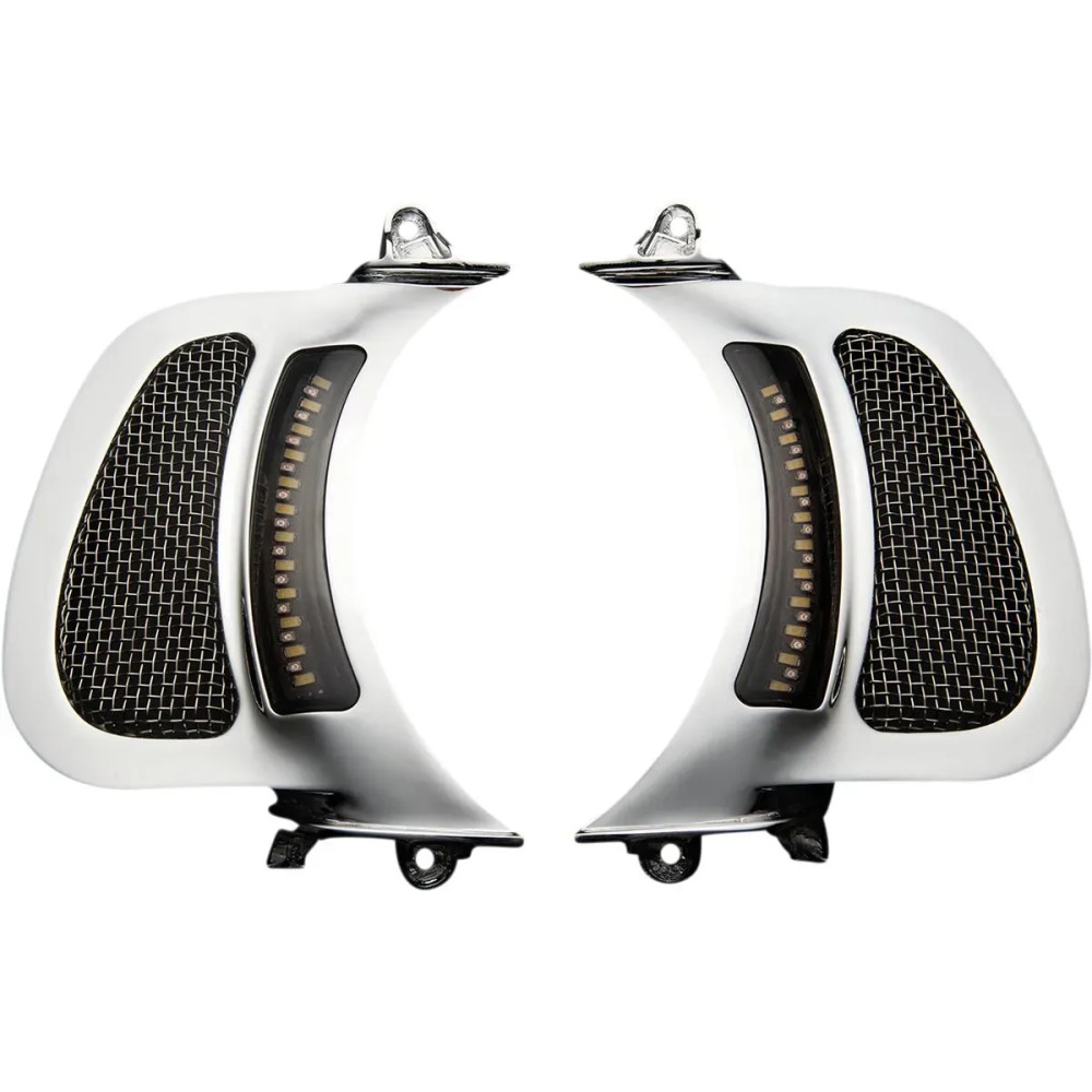 Genesis® 4 Dynamic LED Road Glide® Insertos de ventilación — para Harley‑Davidson®, carcasa cromada
