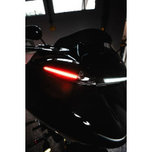 Genesis® 4 Dynamic LED Road Glide® Windshield Trim — Harley-Davidson®, turn signal, smoked lens, black housing, amber & white LE