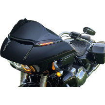 Genesis® 4 Dynamic LED Road Glide® Windshield Trim — Harley-Davidson®, turn signal, smoked lens, black housing, amber & white LE