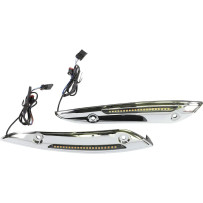 Genesis® 4 Dynamic LED Road Glide® Moldura de parabrisas — compatible con Harley-Davidson, lente ahumada, acabado cromado