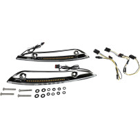 Genesis® 4 Dynamic LED Road Glide® Embellecedor del parabrisas — Harley-Davidson®, LEDs ámbar y blanco, lente ahumada