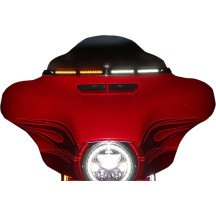 Recorte de parabrisas Batwing LED Genesis® 4 dinámico — Montaje para Harley-Davidson, lente ahumada