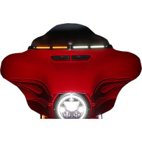 Recorte de parabrisas Batwing LED Genesis® 4 dinámico — Montaje para Harley-Davidson, lente ahumada