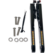 ProBEAM® Dynamic Strips™ V2 intermitentes delanteros — LEDs ámbar y blancas, carcasa negra, par