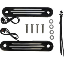 ProBEAM® Dynamic Strips™ V2 Señales de giro delanteras — LEDs ámbar y blancos, lente ahumada, par