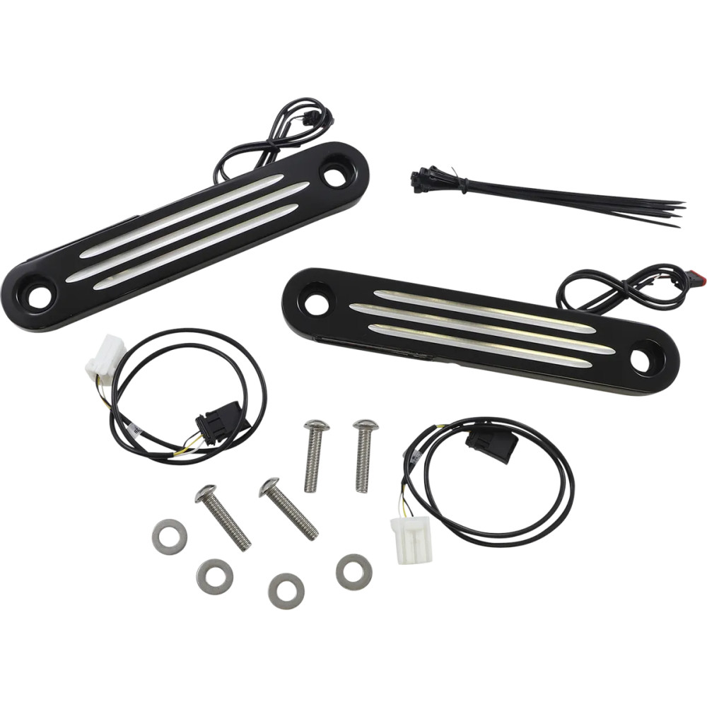 ProBEAM® Dynamic Strips™ V2 Intermitentes delanteros — Harley-Davidson®, ámbar y blanco