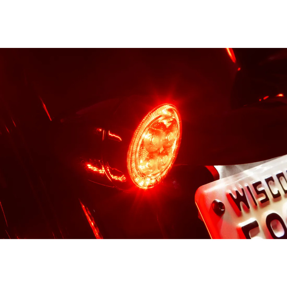Insertos de luz intermitente trasera Fang® — Compatible con Harley-Davidson®, casquillo 1157, LED rojo