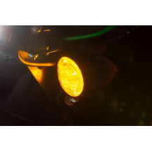 Fang® Front Turn Signal Light Inserts — Fits 1157 socket, Harley-Davidson®, smoke lens