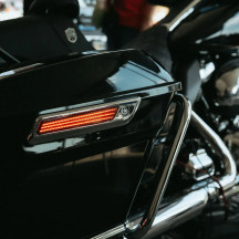 Saddlebag LED Latch Light — Red, Chrome housing, Smoke lens