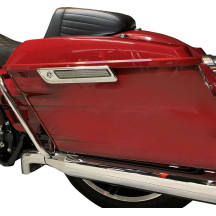 Saddlebag LED Latch Light — Red, Chrome housing, Smoke lens