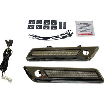 Saddlebag LED Latch Light — Red, Chrome housing, Smoke lens