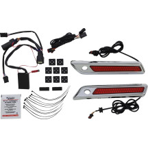 Cierre de alforjas con luces de acento bicolor — Para Harley‑Davidson, lente roja/ámbar