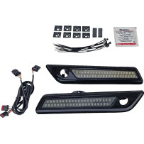 Cierre de alforja con luces de acento bicolor — para Harley-Davidson®, ámbar/rojo, par