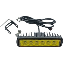 Barra de luz LED de alta potencia amarilla — 16 cm (6-1/4 in), 12 V, 18 W, montaje con soporte