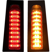 ProBEAM® Doble Color Run & Turn Fillerz® — soportes de guardabarros touring de Harley-Davidson, LEDs ámbar, lente ahumada, negro