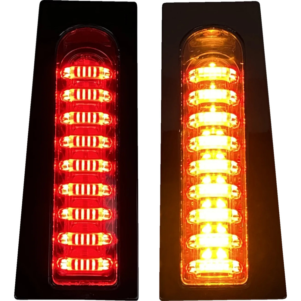 ProBEAM® Doble Color Run & Turn Fillerz® — soportes de guardabarros touring de Harley-Davidson, LEDs ámbar, lente ahumada, negro