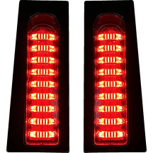 ProBEAM® Doble Color Run & Turn Fillerz® — soportes de guardabarros touring de Harley-Davidson, LEDs ámbar, lente ahumada, negro