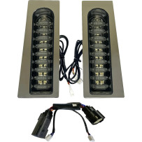 ProBEAM® Dual Color Run & Turn Fillerz® — para soportes de guardabarros touring Harley‑Davidson, carcasa cromada, lente ahumada