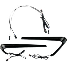 LED Saddlebag Lights — Harley-Davidson® black, smoke lens, pair