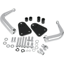 Adjustable Highway Peg Mount — Bolt-On, Driver, Black/Chrome