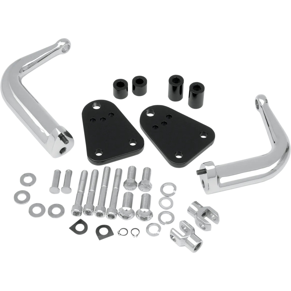 Adjustable Highway Peg Mount — Bolt-On, Driver, Black/Chrome