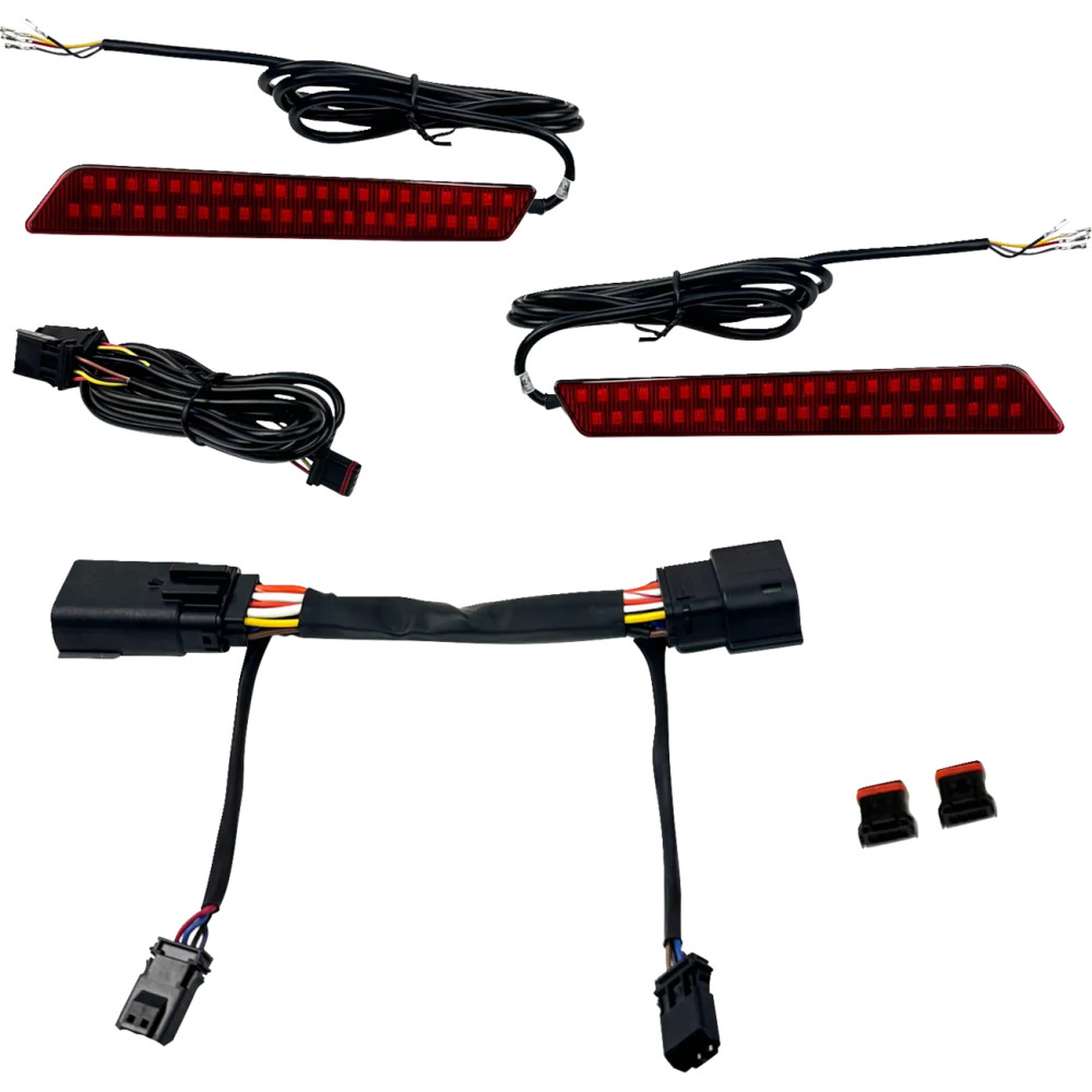 Dual Color LED Saddlebag Latch Lightz™ — 81 LEDs, amber/red, saddlebag mount, kit